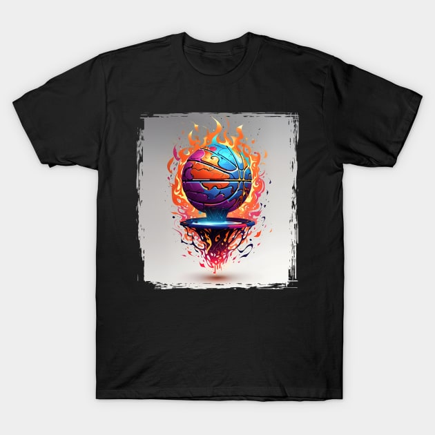 Flame Basketball T-Shirt by Tiago Augusto